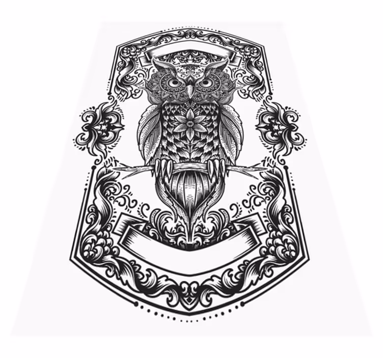 Intricate Owl Motif mandala rug - TenStickers
