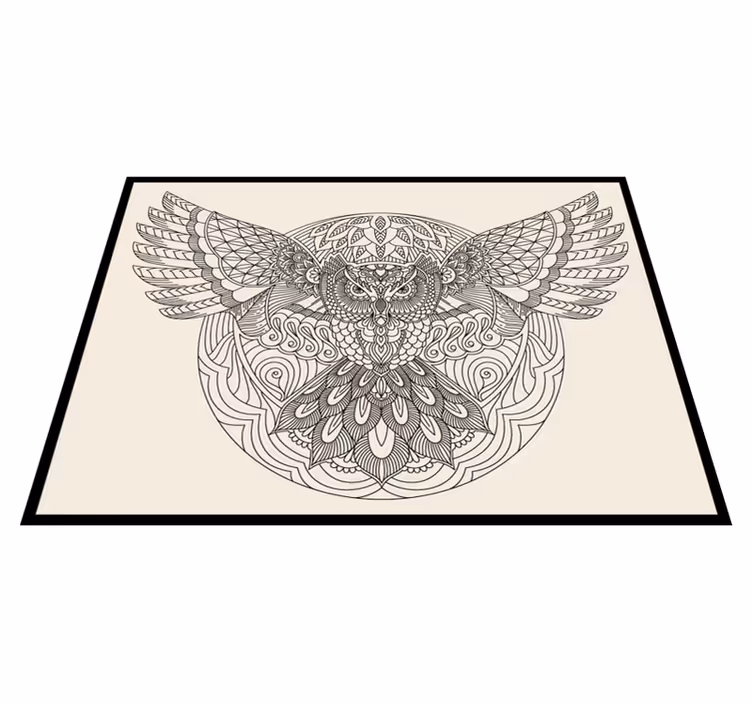 Elegant Owl Pattern mandala rug - TenStickers