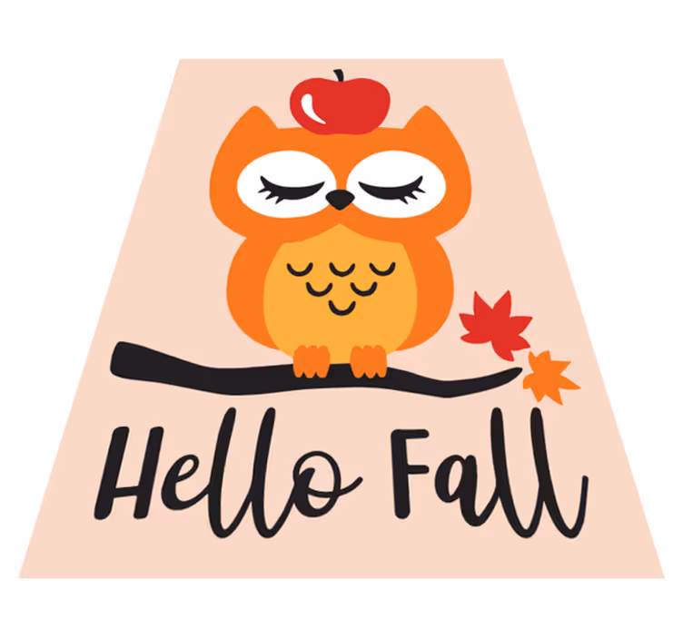 Hello fall owl kids carpet - TenStickers