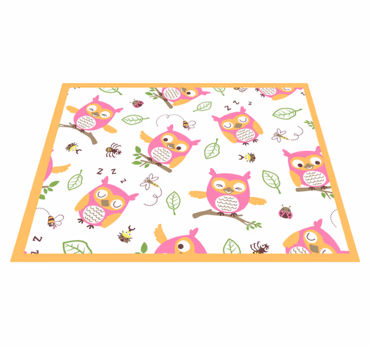 Cute Owl Pattern nursery rug - TenStickers