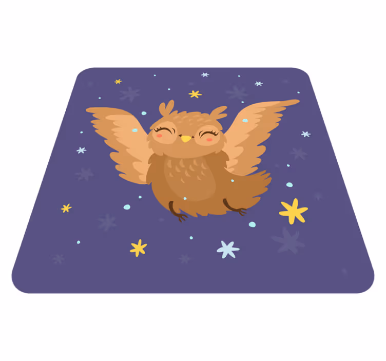 Cheerful Owl Design kids rug - TenStickers