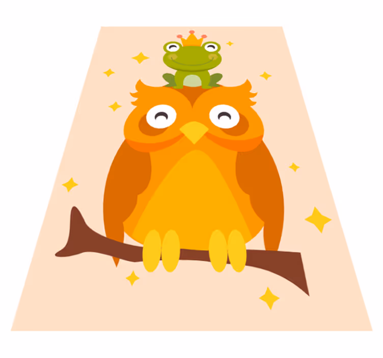 Friendly Owl Duo kids carpet - TenStickers