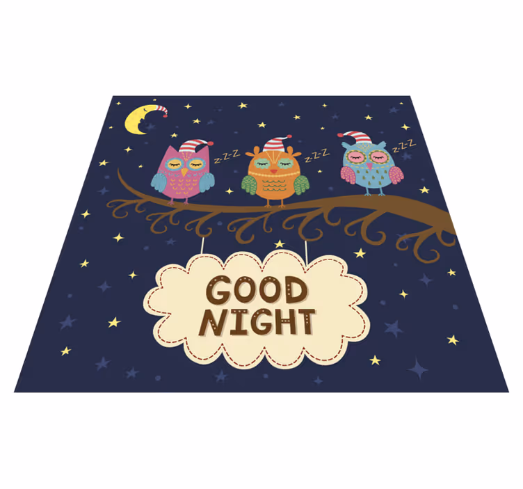 Sleepy Owl Trio animal mat - TenStickers