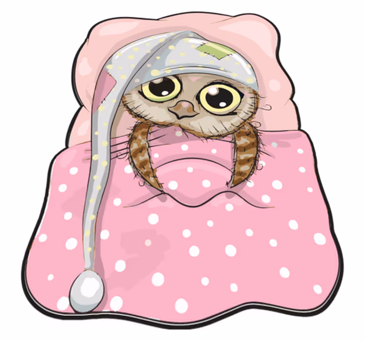 Cute Sleeping Owl kids carpet - TenStickers