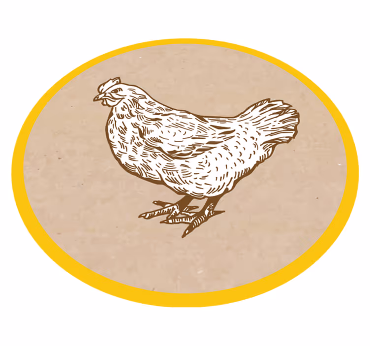 CHICKEN ILLUSTRATION animal mat - TenStickers