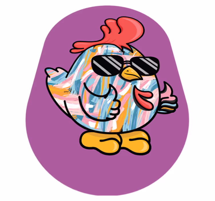 Chic Chicken Character kids rug - TenStickers