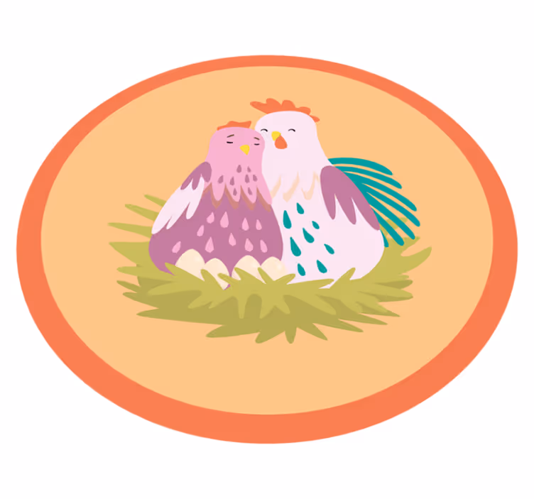 Charming Feathered Friends circular rug - TenStickers