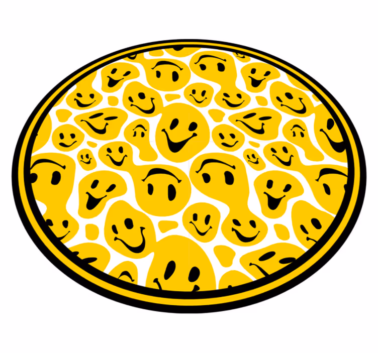 Happy Faces Collection circular rug - TenStickers