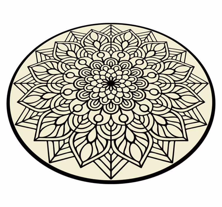 Graceful Botanical Emblem mandala rug - TenStickers
