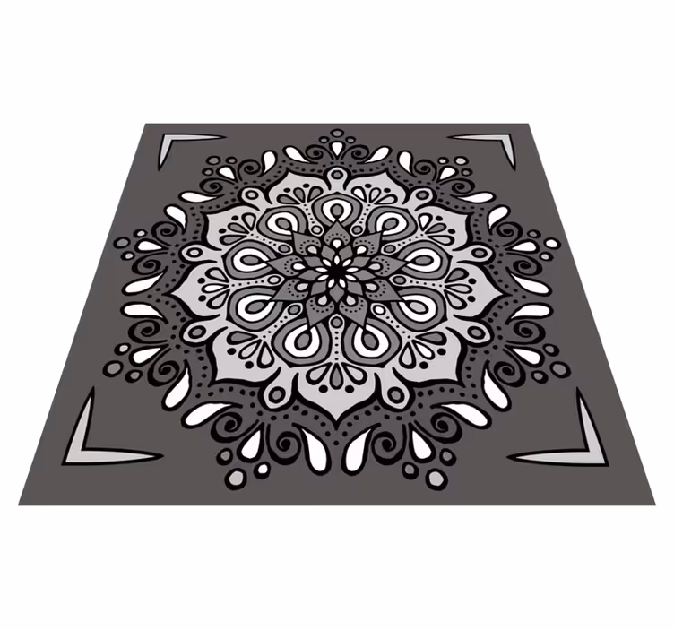 Elegant motif on grey mandala rug - TenStickers