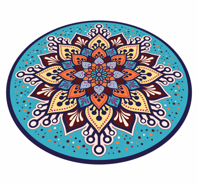 Arte colorido en círculo mandala rug - TenStickers