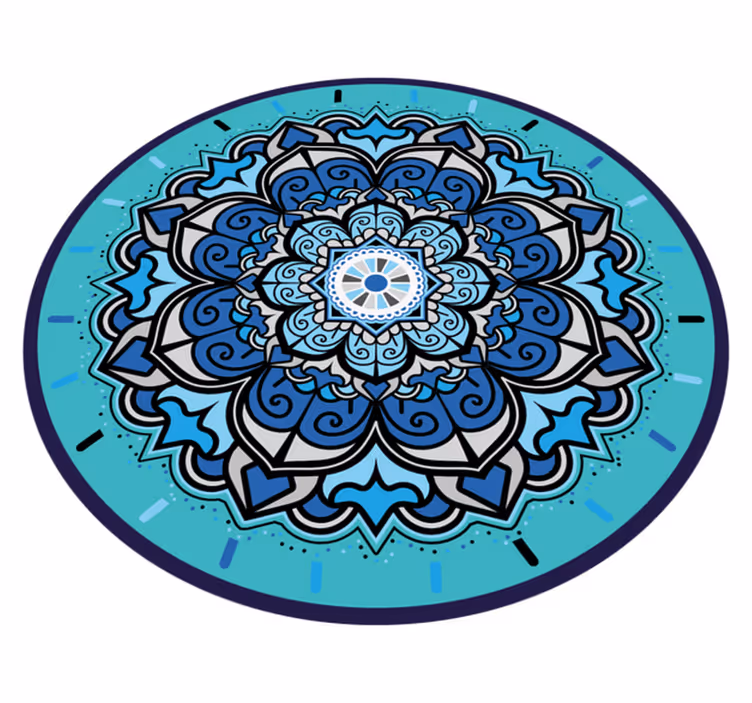 Intricate Blue Mandala circular rug - TenStickers