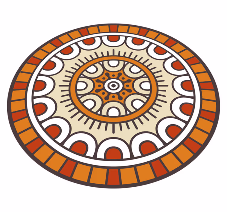 Circular Patterned Motif mandala rug - TenStickers
