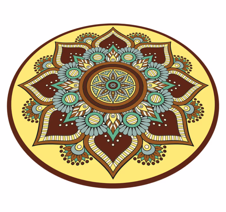Colorful Ornate Pattern mandala rug - TenStickers