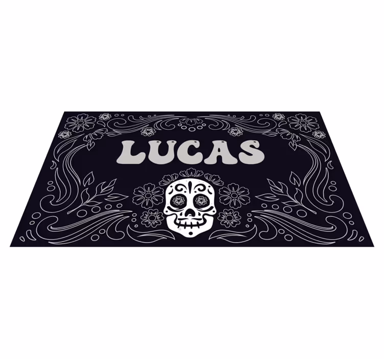 Skull design with name halloween rugs - TenStickers