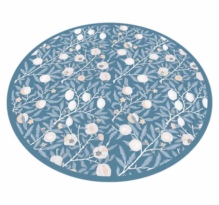 Floral Patterned Round circular rug - TenStickers