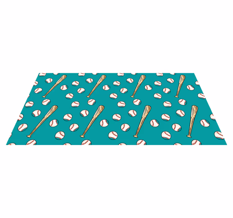 Baseball Pattern Fun game rug - TenStickers