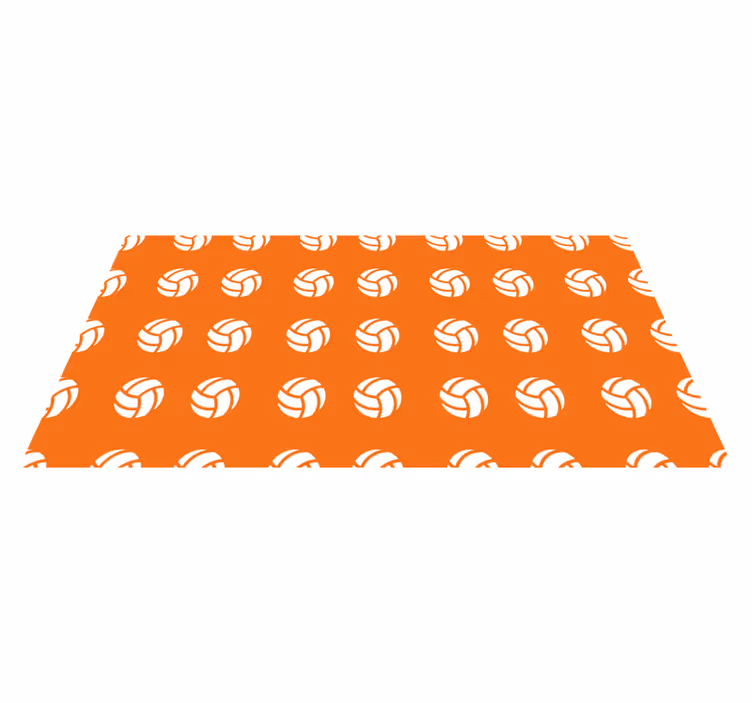 Orange Volleyball Pattern game rug - TenStickers