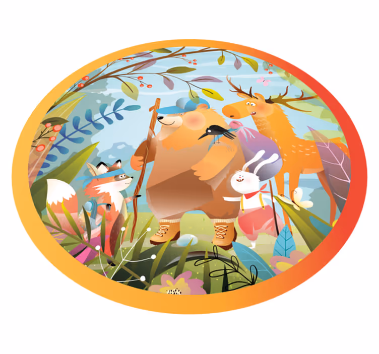 Forest Friends Gathering kids carpet - TenStickers