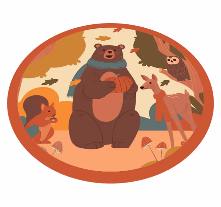 Forest Animal Friends nursery rug - TenStickers