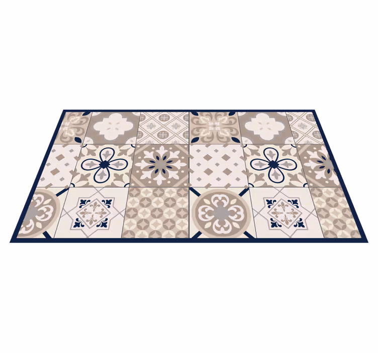 Beige elegant design tile carpet - TenStickers