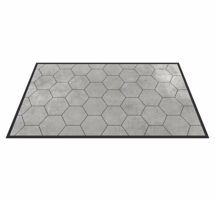 Hexagonal grey motif bathroom mat - TenStickers