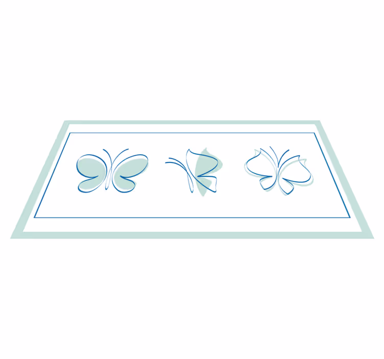Butterfly Trio Motif animal mat - TenStickers