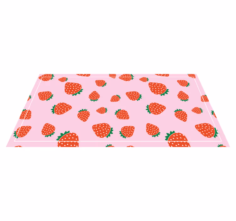 Strawberries pattern vinyl rug - TenStickers