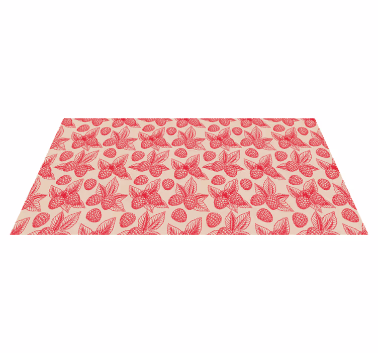 Raspberry leaf pattern kitchen mat - TenStickers