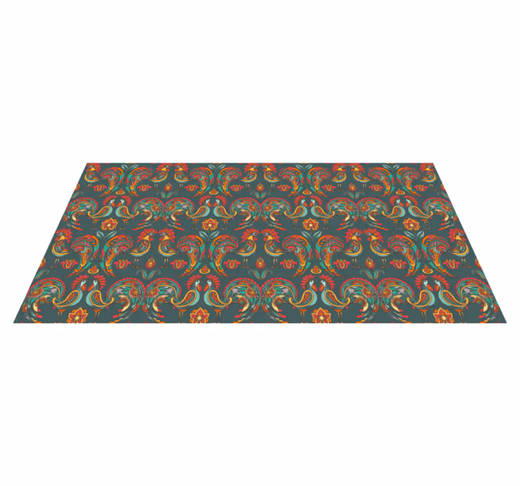 Colorful Folkloric Motifs mosaic rug - TenStickers