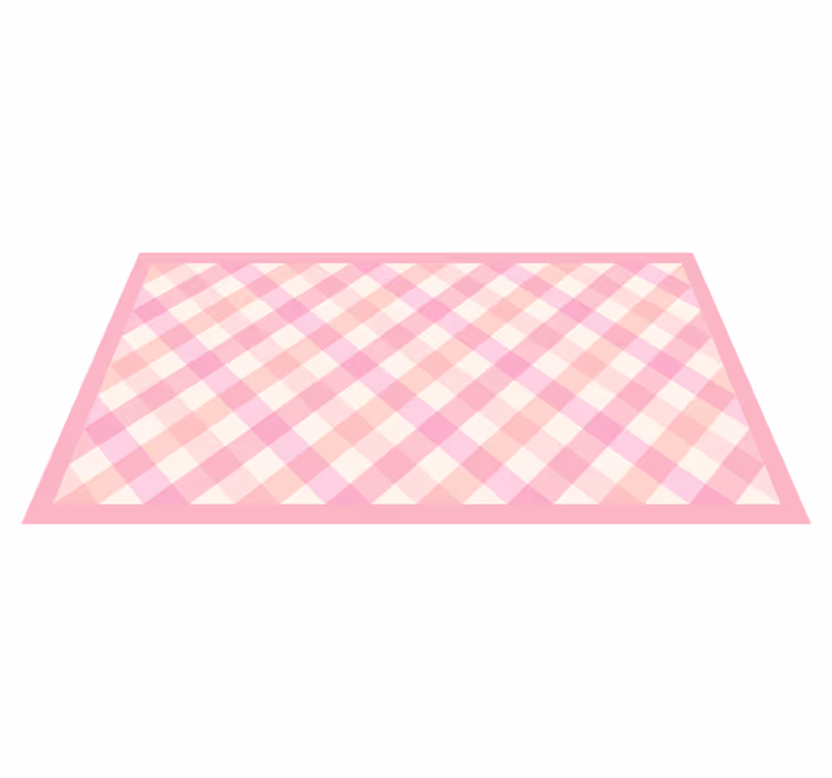 Pink Checkered Pattern stripes rug - TenStickers