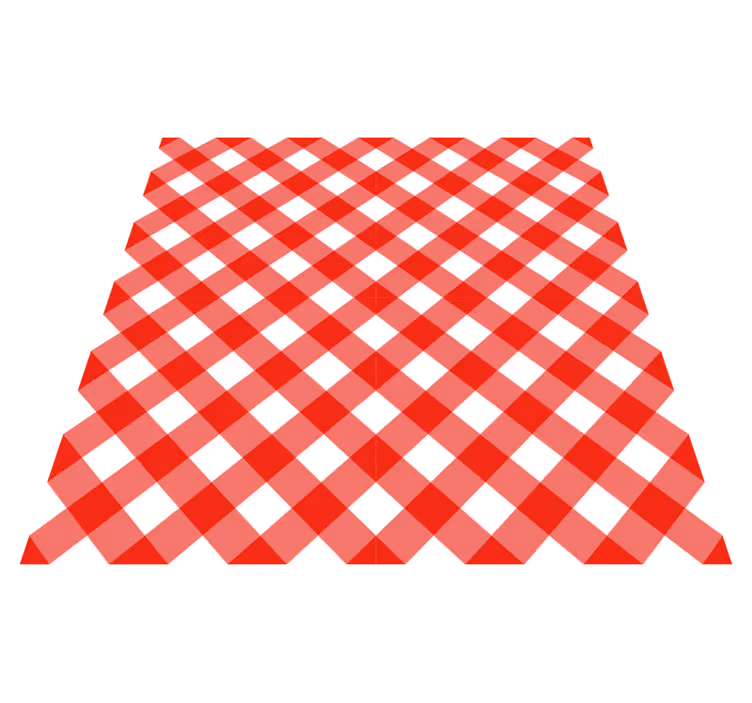 Crimson Checked Motif stripes rug - TenStickers