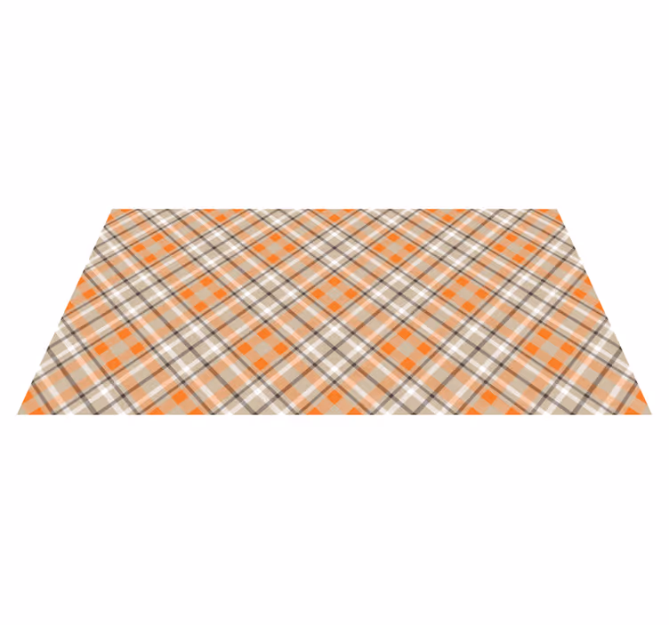 Plaid Pattern Orange stripes rug - TenStickers