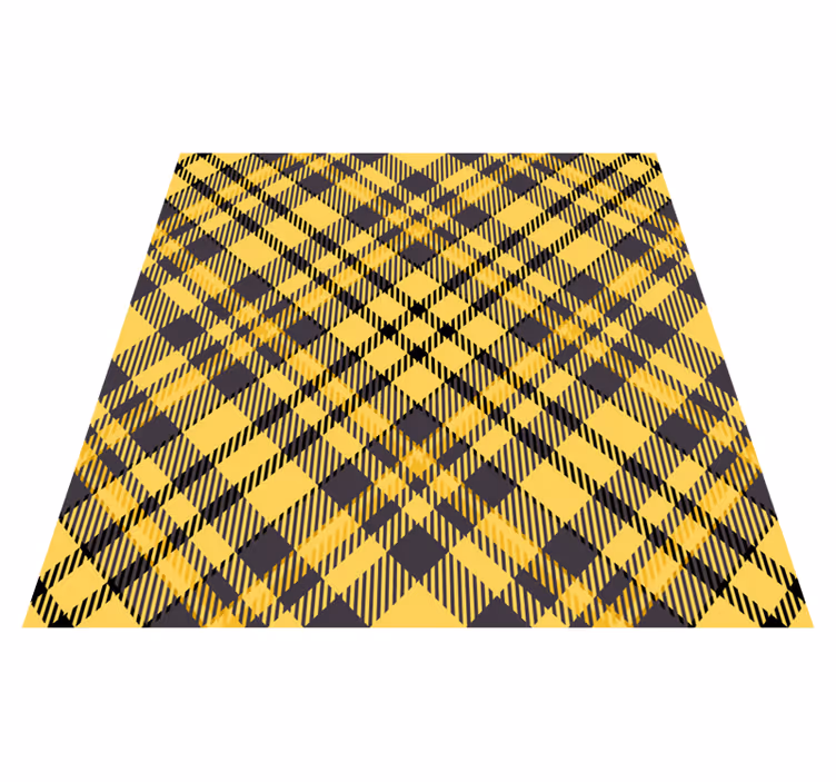Yellow and Black Pattern stripes rug - TenStickers