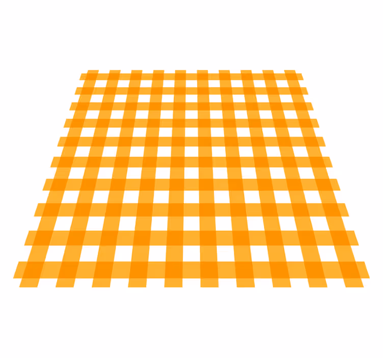 Orange checkered motif kitchen vinyl mat - TenStickers