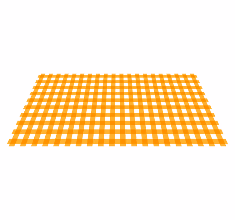 Orange and white patterned rectangular rug - TenStickers