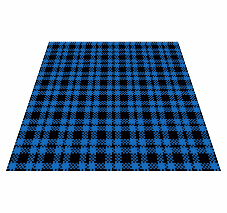 Blue Checker Pattern tile carpet - TenStickers