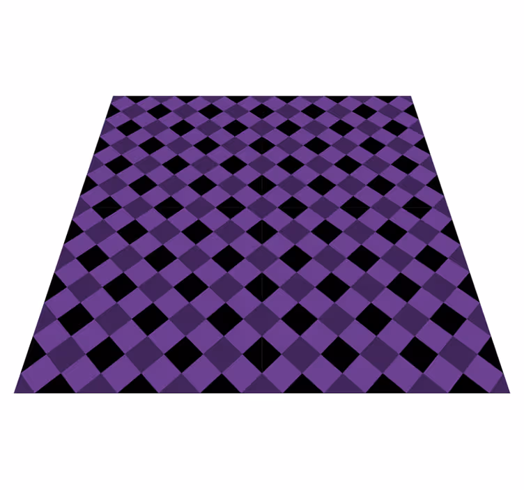Purple and black patterned square vinyl rug - TenStickers