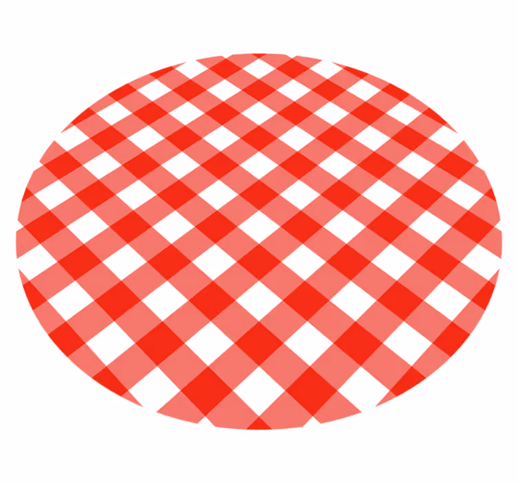 Red Check Pattern circular rug - TenStickers