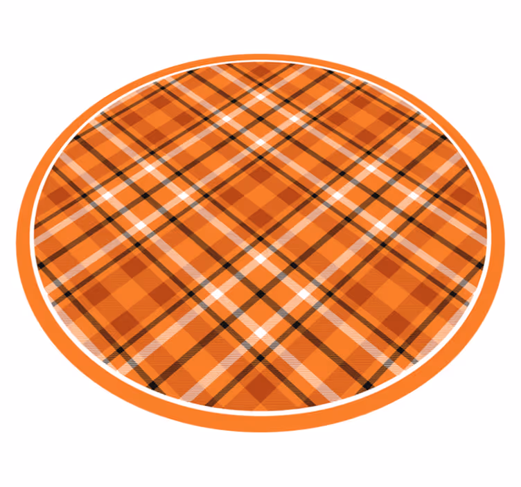 Plaid Pattern Charm circular rug - TenStickers