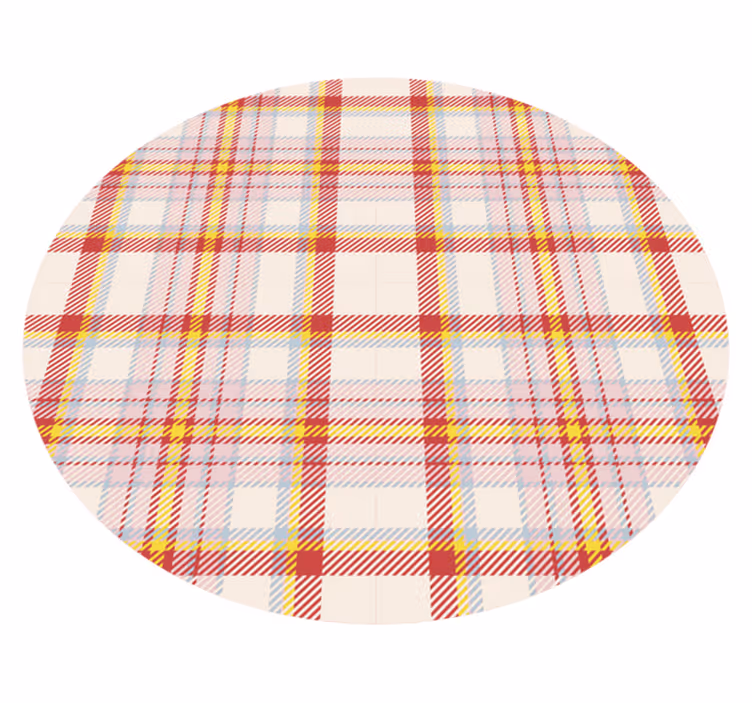 Vibrant Check Pattern circular rug - TenStickers