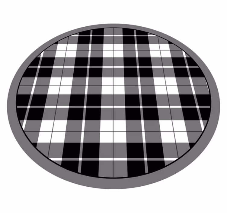 Checkered Grid circular rug - TenStickers