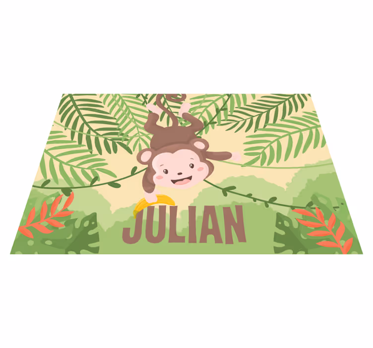 Playful Monkey Theme custom floor mat - TenStickers