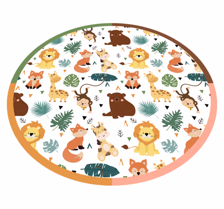 Colorful Jungle Friends animal mat - TenStickers