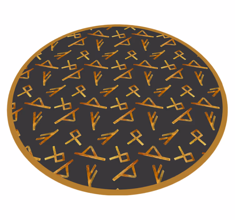 Abstract Golden Shapes geometric rug - TenStickers