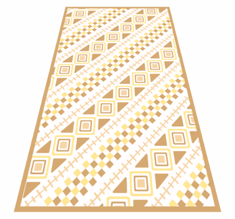 Yellow pattern mosaic geometric rug - TenStickers