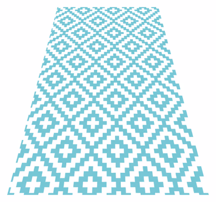 Turquoise Pattern geometric rug - TenStickers