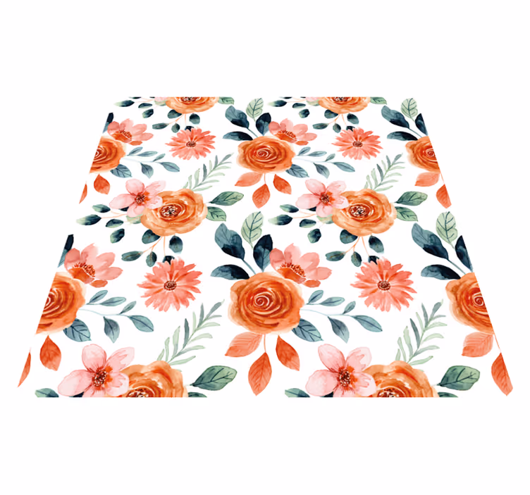 Blooming Delight floral rug - TenStickers