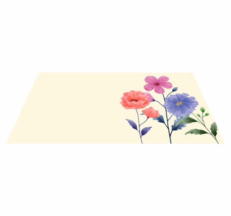 Floral rug vibrant botanical arrangement - TenStickers