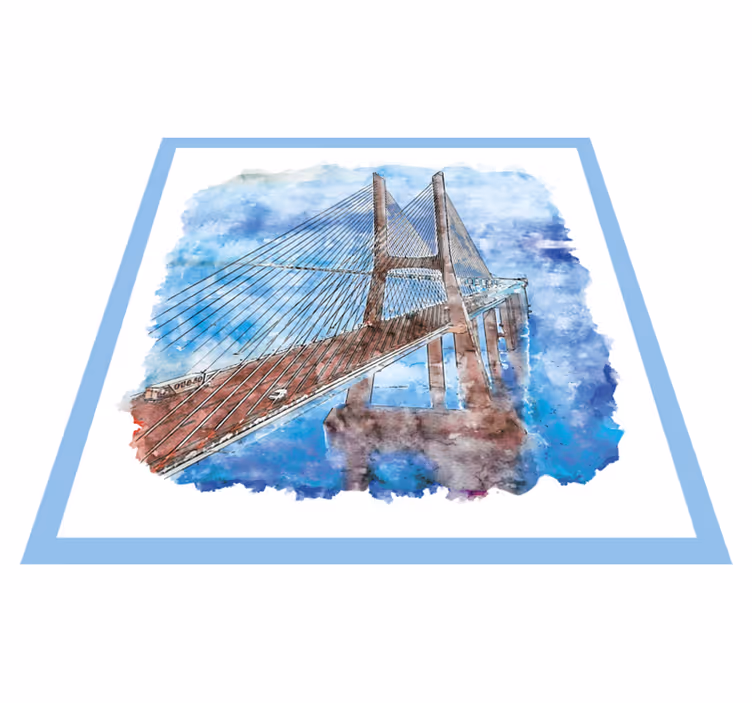 Suspension Bridge Artwork bathroom mat - TenStickers